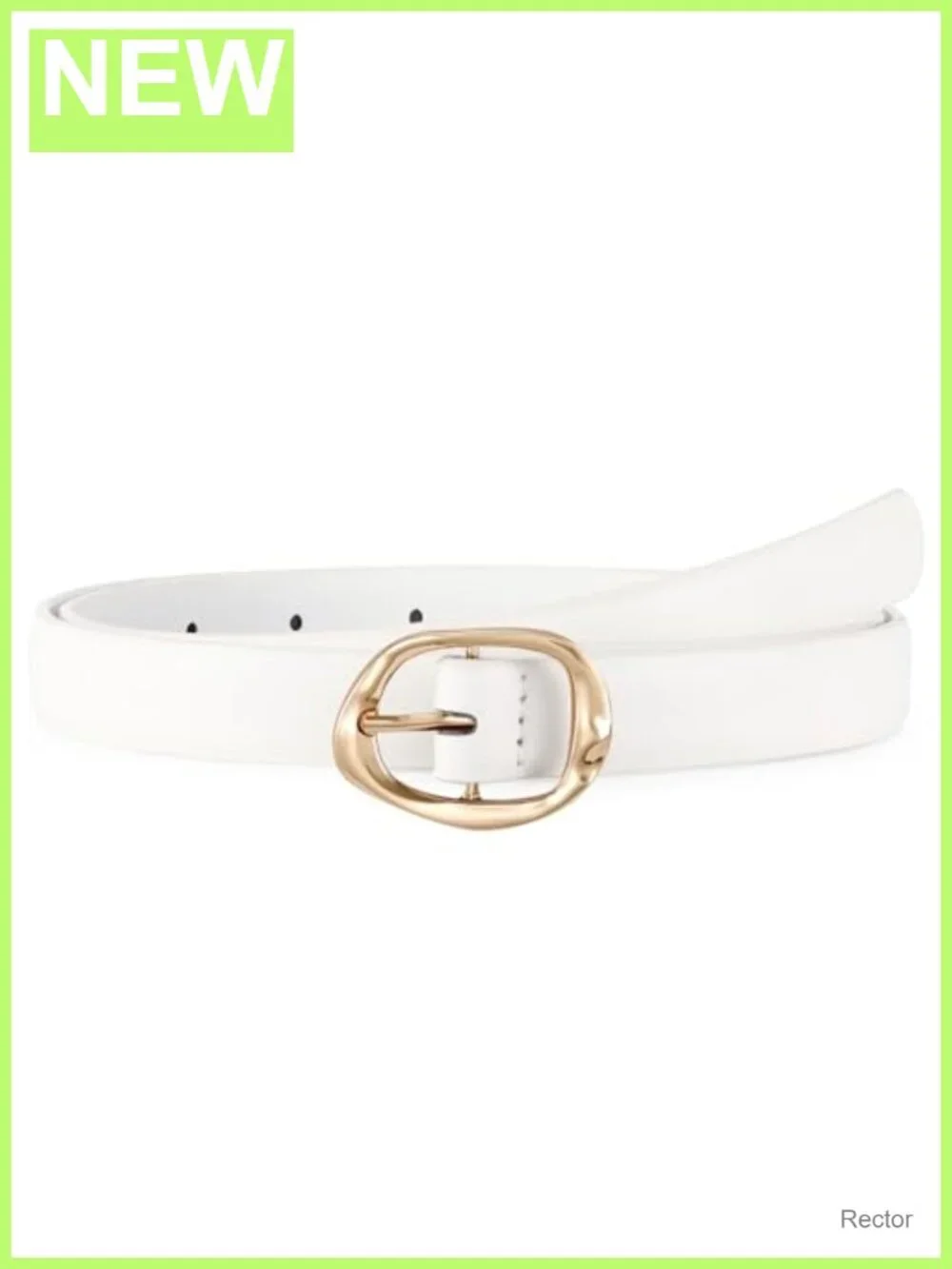 Women's Skinny PU Leather Belt with Gold Buckle